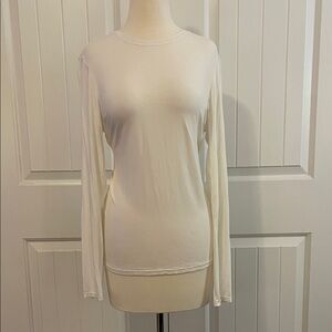 Nordstrom Cream Long Sleeve Tee